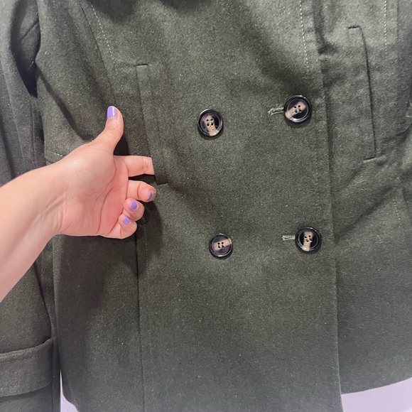Thread & Supply Double-Breasted Peacoat in olive green large - Picture 7 of 9
